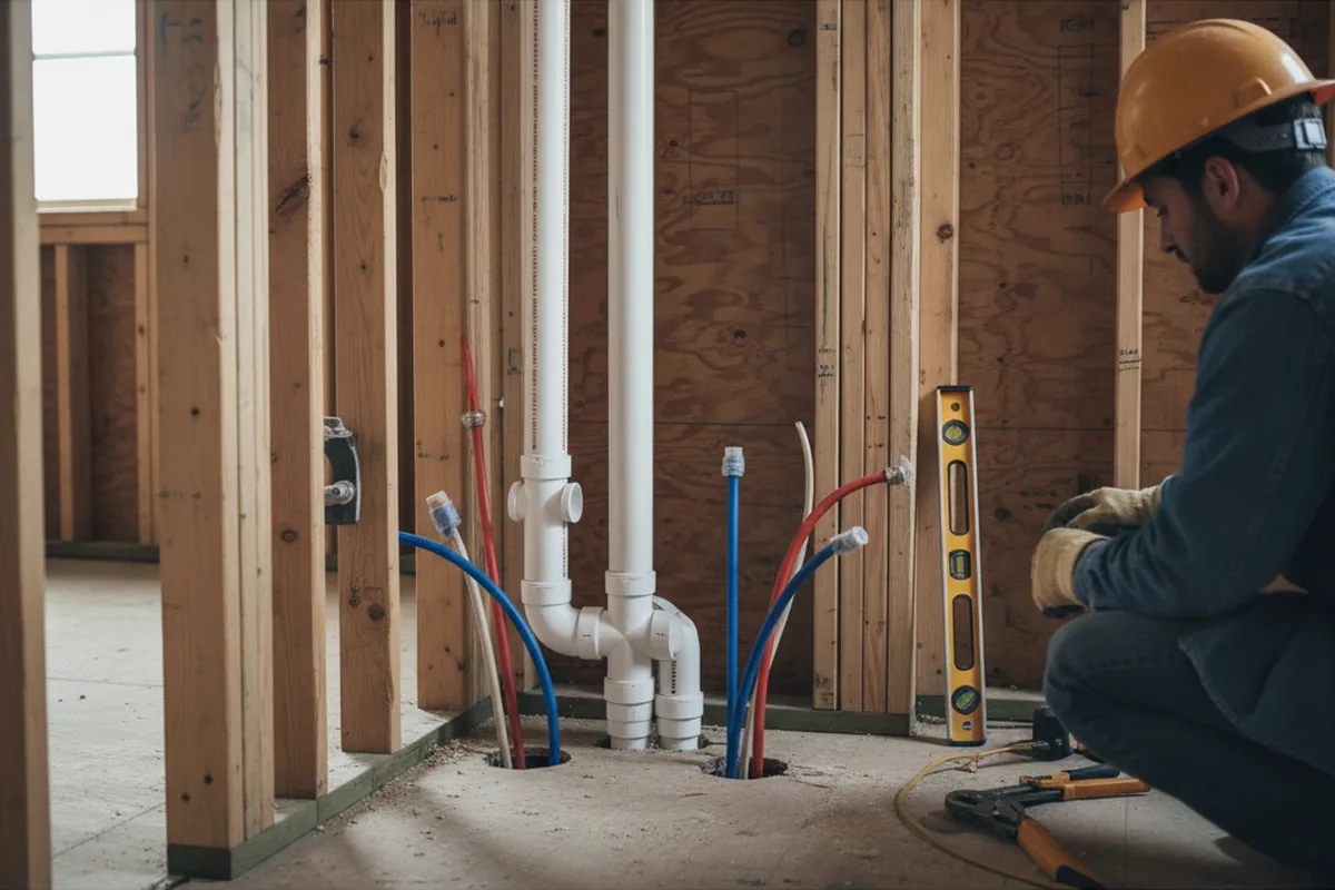Drain and supply rough-in during Garbage Disposal Repair in Ponte Vedra